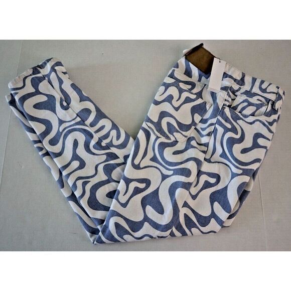 cotton: On 2008222-51 Women's Sz 4 Blue Swirl Denim Mom Jeans - Picture 6 of 6